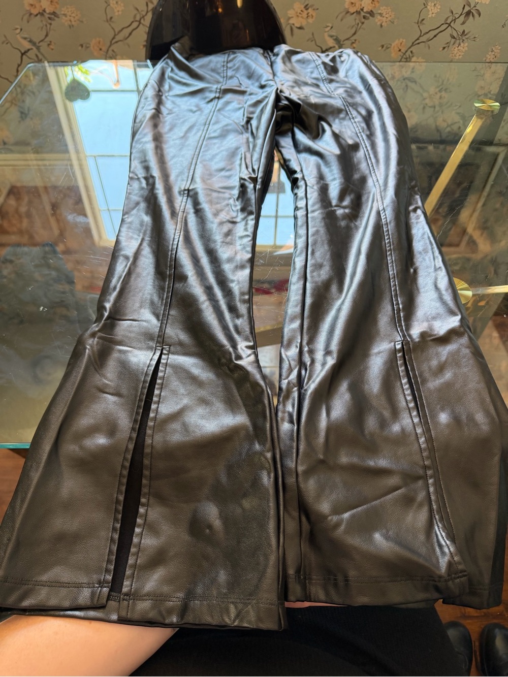 wild fable Black Faux Leather Waistband Top